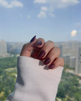 Ruby Red Cat-eye press-on nails — ruby red magnetic nails handmade nail art by Joyee Nails