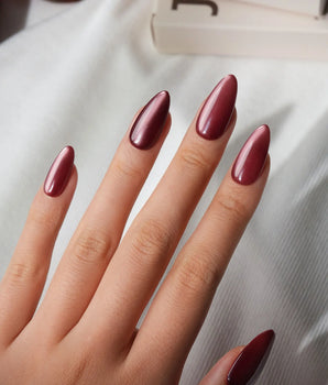 Berry Cat Eye Press On Nails – Handmade Magnetic Velvet – 4 Colors Short Oval with red purple non-3d cat eye nails handmade press-on nails - image 2