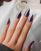 Berry Cat Eye Press On Nails – Handmade Magnetic Velvet – 4 Colors Short Oval with red purple non-3d cat eye nails handmade press-on nails - image 5