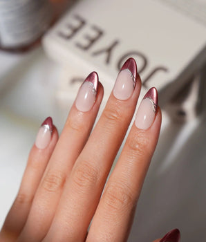 Berry Cat Eye Press On Nails – Handmade Purple French Tips – 3 Shades press on nails, handmade custom nails by Joyeenails