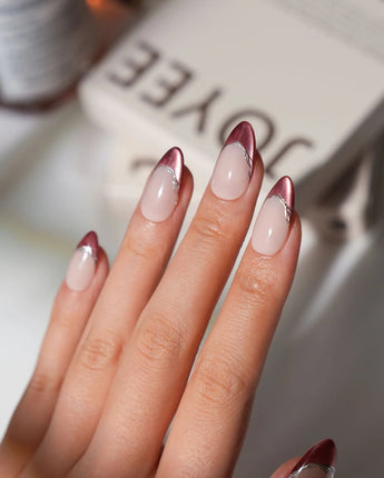 Berry Cat Eye Press On Nails – Handmade Purple French Tips – 3 Shades press on nails, handmade custom nails by Joyeenails