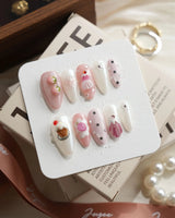 Berry Pudding Medium Almond press on nails, handmade custom nails by Joyeenails
