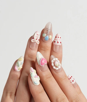 Birthday Party press-on nails — Dreamy Candy Style, 3D