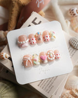 Birthday Party Extra Short Coffin press on nails, handmade custom nails by Joyeenails