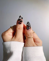 Black & Silver Void press-on nails — black aura swirl abstract nails handmade nail art by Joyee Nails