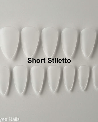 Blank Clear Nail Sizing kit - Joyeenails - NT010 - Short Stiletto