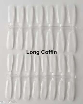 Blank Clear Nail Sizing kit - Joyeenails - NT016 - Long Coffin