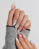 Blue Lagoon Medium Almond press on nails, handmade custom nails by Joyeenails