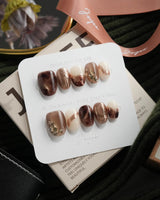 Bonfire Extra Short Oval press-on nails