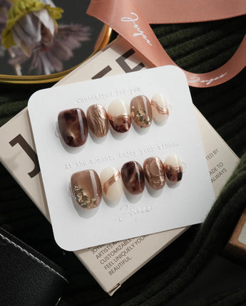 Bonfire Extra Short Oval press-on nails