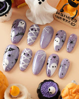 Boo Flicks -Purple press-on nails — Purple Glitter Halloween, Playful