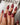Brick Short Almond red press on nails fall with red aura handmade nail art - image 1