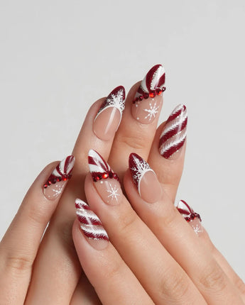 Broadway Rouge nails — Festive Red & White by Joyee Nails