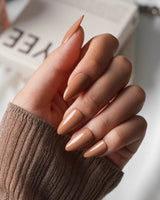 Brown Press On Nails – Handmade Nude to Chocolate – Matte or Glossy – 6 Shades Caramel press on nails, handmade custom nails by Joyeenails