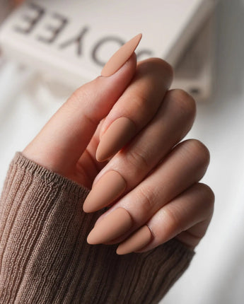 Brown Press On Nails – Handmade Nude to Chocolate – Matte or Glossy – 6 Shades Caramel press on nails, handmade custom nails by Joyeenails