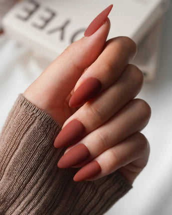 Brown Press On Nails – Handmade Nude to Chocolate – Matte or Glossy – 6 Shades Cinnamon press on nails, handmade custom nails by Joyeenails