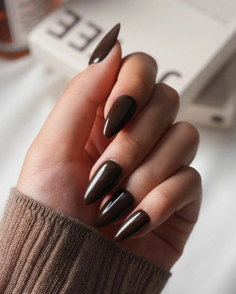 Brown Press On Nails – Handmade Nude to Chocolate – Matte or Glossy – 6 Shades Espresso press on nails, handmade custom nails by Joyeenails