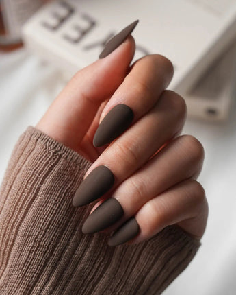 Brown Press On Nails – Handmade Nude to Chocolate – Matte or Glossy – 6 Shades Espresso press on nails, handmade custom nails by Joyeenails