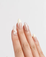 Butter Bow press-on nails — Creamy Soft Yellow, Lace