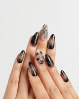 Butterfly Effect press-on nails — Neutral Nude & Black,