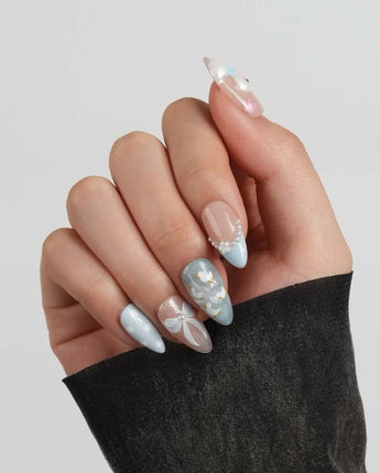 Call Duck Tutu medium short almond nails with 3D ducklings and pearl accents