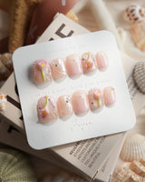 Calla Lily — Still Water Extra Short Squoval press on nails, handmade custom nails by Joyeenails