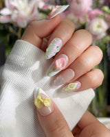 CallaLily-Dewy Vibe nails — Fresh Macarons, 3D Calla by Joyee Nails