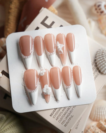 Camellia - Classy AF Long Stiletto press on nails, handmade custom nails by Joyeenails