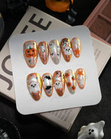 Candy Bucket handmade press-on nails in medium almond shape by Joyee Nails