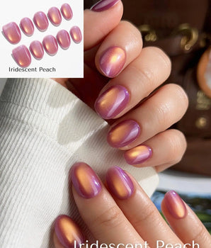 Cat eye glass nails - Pure Edition press-on nail set — Glass Bead Cat-eye design, hand-painted with real gel polish