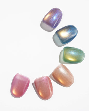 Cat eye glass nails - Pure Edition handmade press-on nails featuring Glass Bead Cat-eye