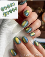Cat eye glass nails - Pure Edition press-on nails — Glass Bead Cat-eye handmade nail art by Joyee Nails