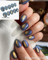 Cat eye glass nails - Pure Edition press-on nails — Glass Bead Cat-eye handmade nail art by Joyee Nails