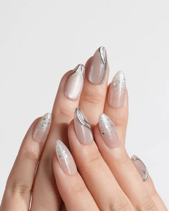 Starlight Rain nails — Champagne Nude Pink & by Joyee Nails