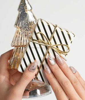 Starlight Rain press-on nails — Champagne Nude Pink &