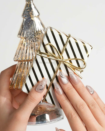 Starlight Rain press-on nails — Champagne Nude Pink &
