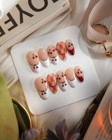 Cherry Miss - No Bow press-on nails — Cherry Red & Creamy
