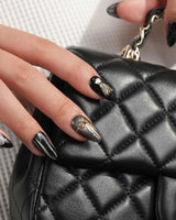 Christmas Eve nails — Obsidian Black & Shimmering by Joyee Nails