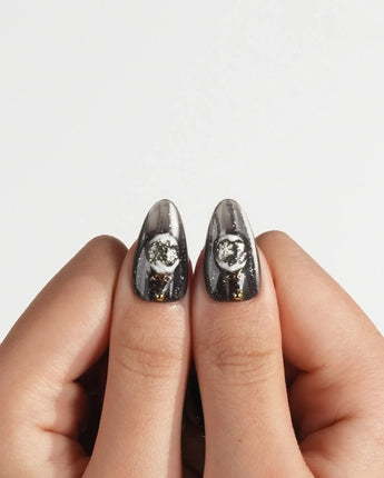 Christmas Eve nails — Obsidian Black & Shimmering by Joyee Nails