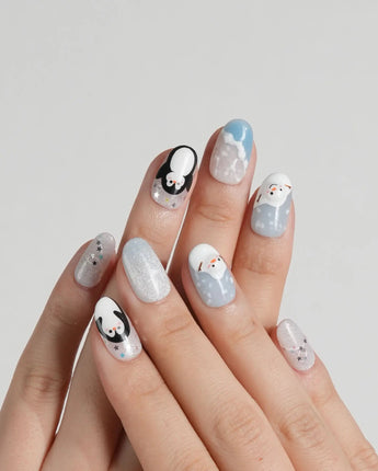 Polar Friends press-on nails — Icy Blue & Pure