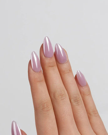 Chrome Nails - Barbie Pink press-on nails in short almond shape — Barbie Pink solid nails