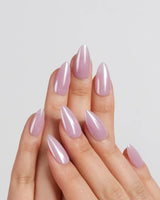 Chrome Nails - Barbie Pink press-on nails in short almond shape — Barbie Pink solid nails