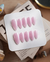 Chrome Nails - Barbie Pink press-on nail set — Barbie Pink solid nails design, hand-painted with real gel polish