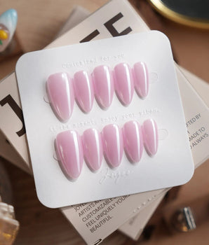 Chrome Nails - Barbie Pink press-on nail set — Barbie Pink solid nails design, hand-painted with real gel polish