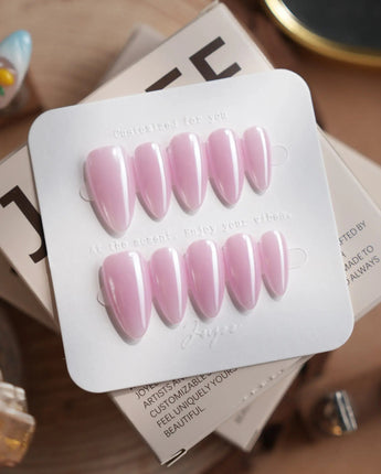 Chrome Nails - Barbie Pink press-on nail set — Barbie Pink solid nails design, hand-painted with real gel polish