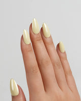 Chrome Nails - Butter Yellow press-on nails in short almond shape — Butter Yellow solid nails