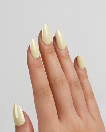 Chrome Nails - Butter Yellow press-on nails in short almond shape — Butter Yellow solid nails