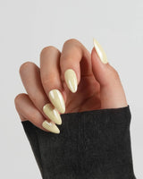 Chrome Nails - Butter Yellow press-on nails in short almond shape — Butter Yellow solid nails