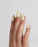 Chrome Nails - Butter Yellow handmade press-on nails featuring Butter Yellow solid nails