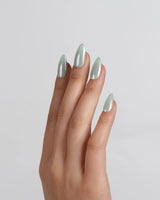 Chrome Nails - Mint Green nail art close-up showing Mint Green solid nails details